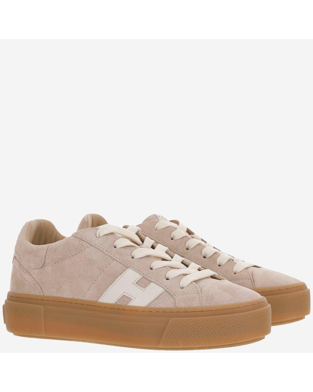 Hogan Brown Suede Sneakers With Logo