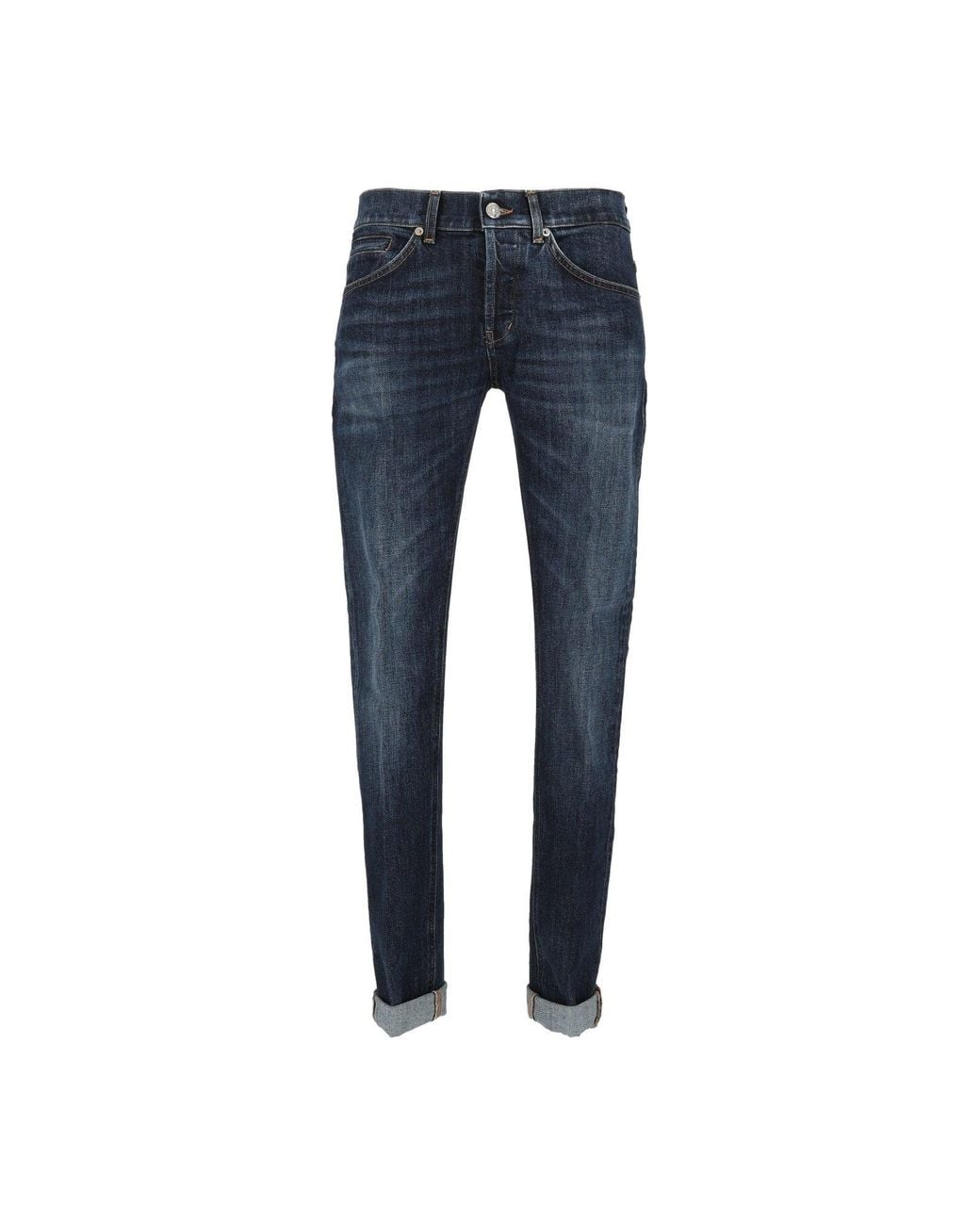 Dondup Blue George Slim Tapered Classic Five-Pocket Jeans