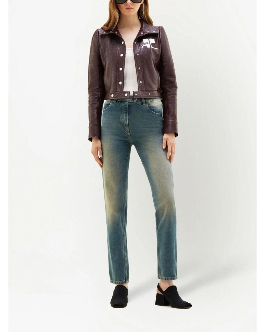 Courreges White Cropped Silk And Nylon Jacket