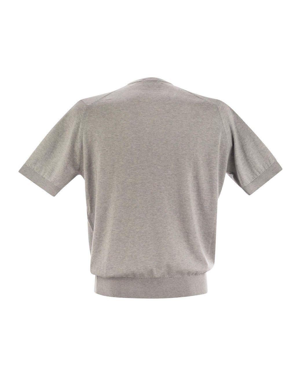 John Smedley Gray Kempton Cotton Crew Neck Sweater for men