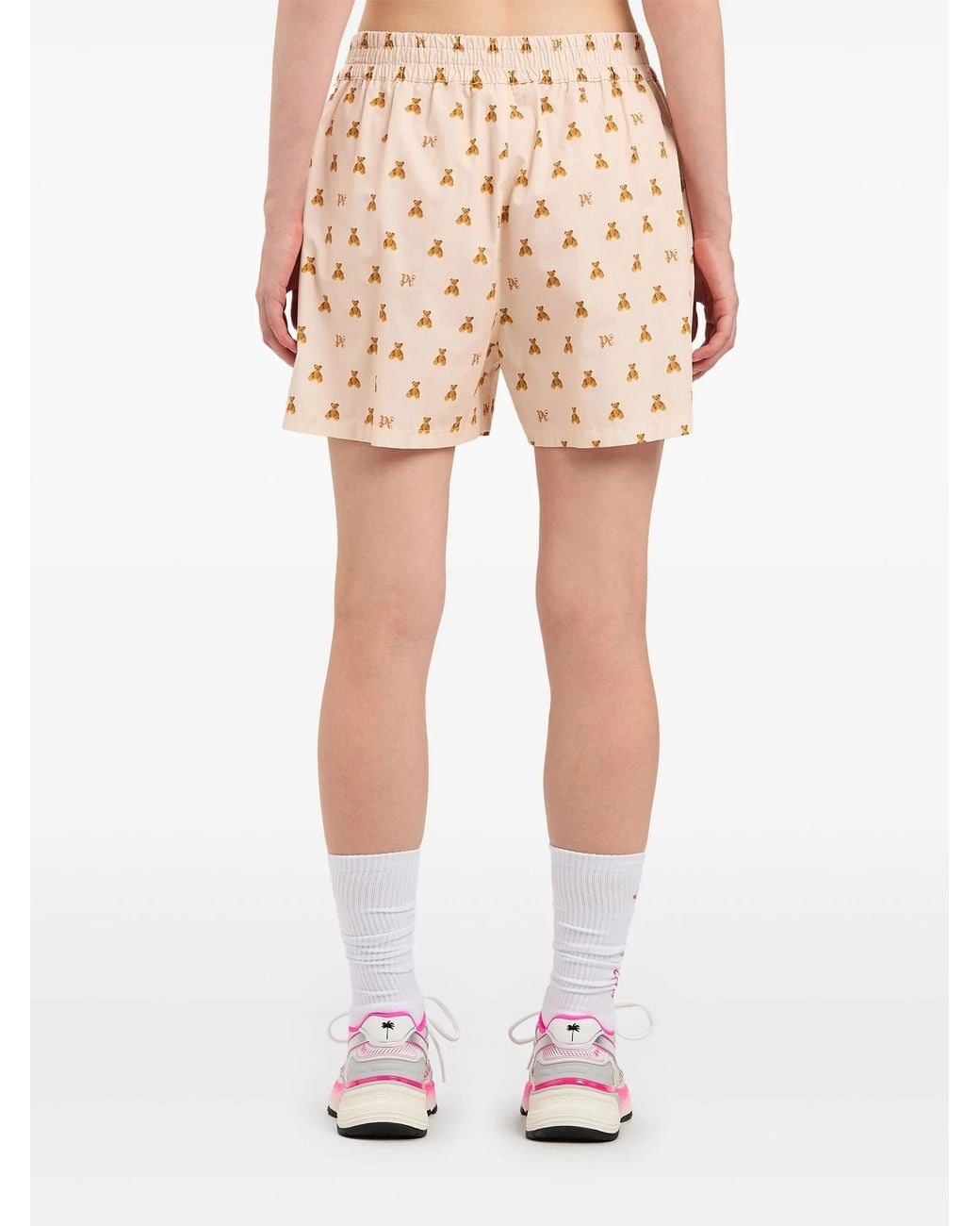 Palm Angels Mini Bear-monogramshort in het Natural