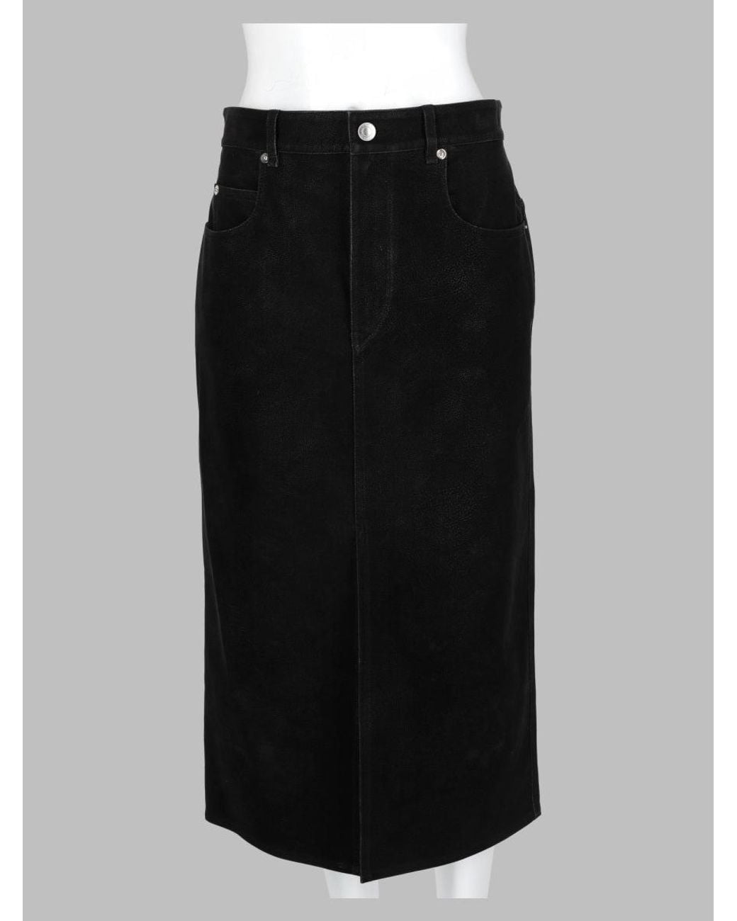 Isabel Marant Black Front Slit Five-Pocket Midi Skirt
