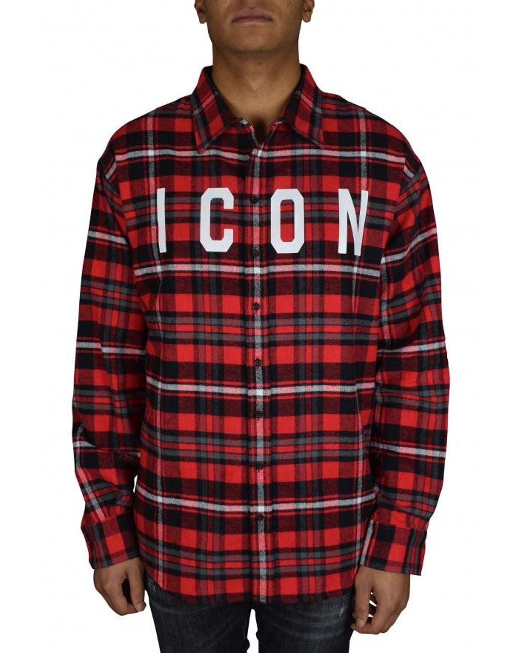 DSquared² Red Flannel Shirt for men