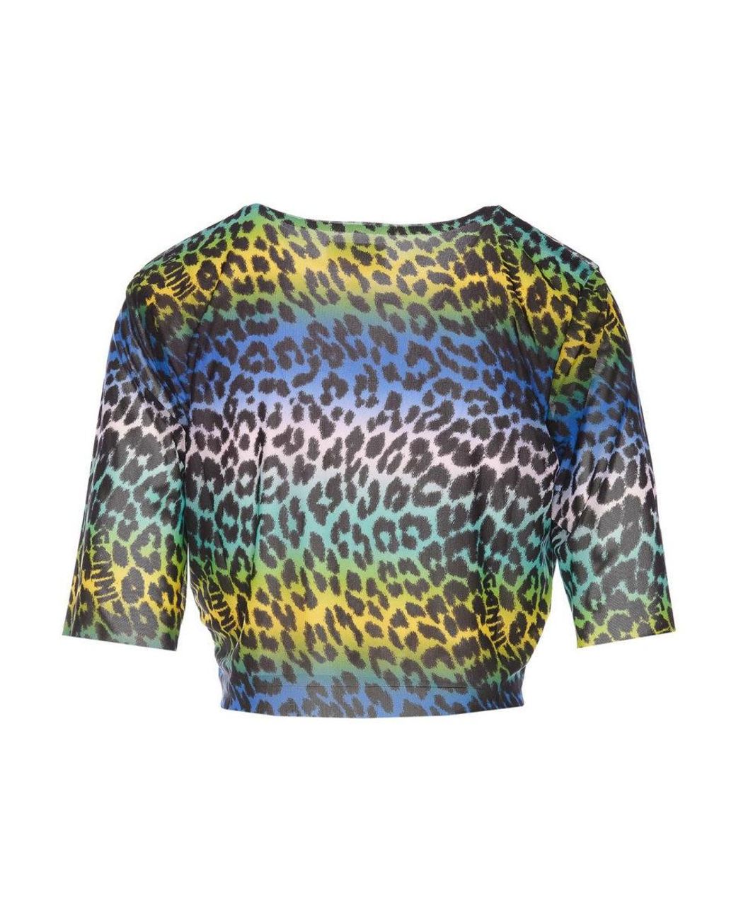 Ganni Blue Top Animalier