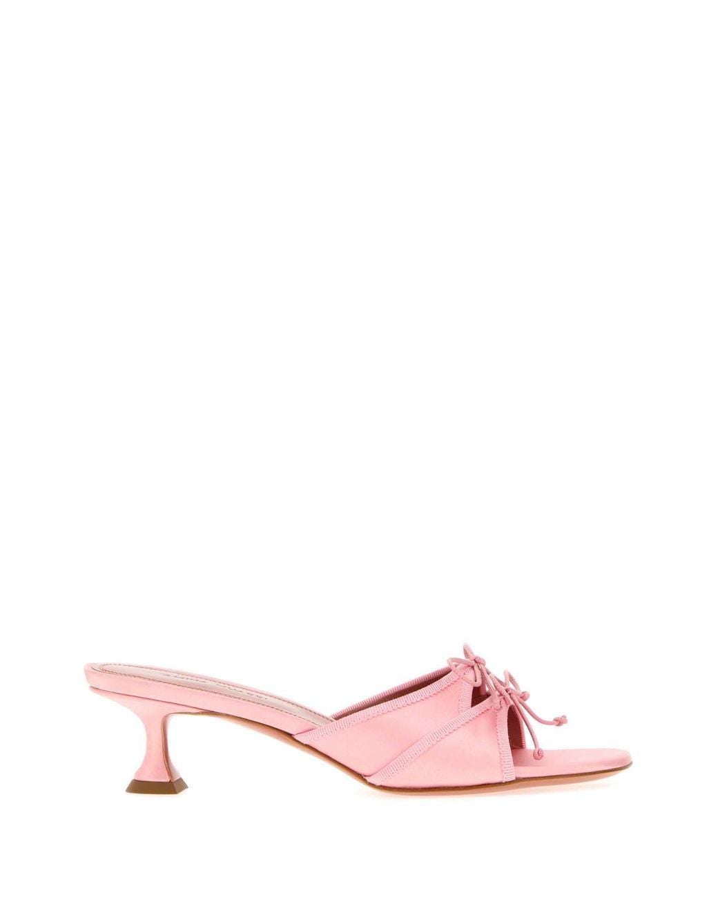AMINA MUADDI Pink Satin Eleonora Mules