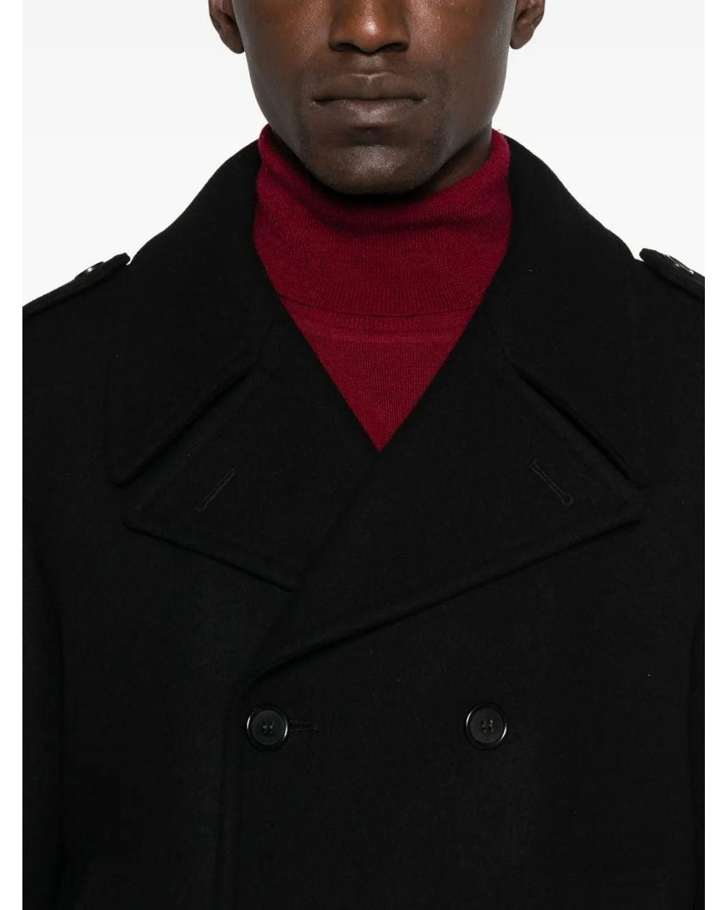 Saint Laurent Black Manteau M42 I Retouche Army Feu