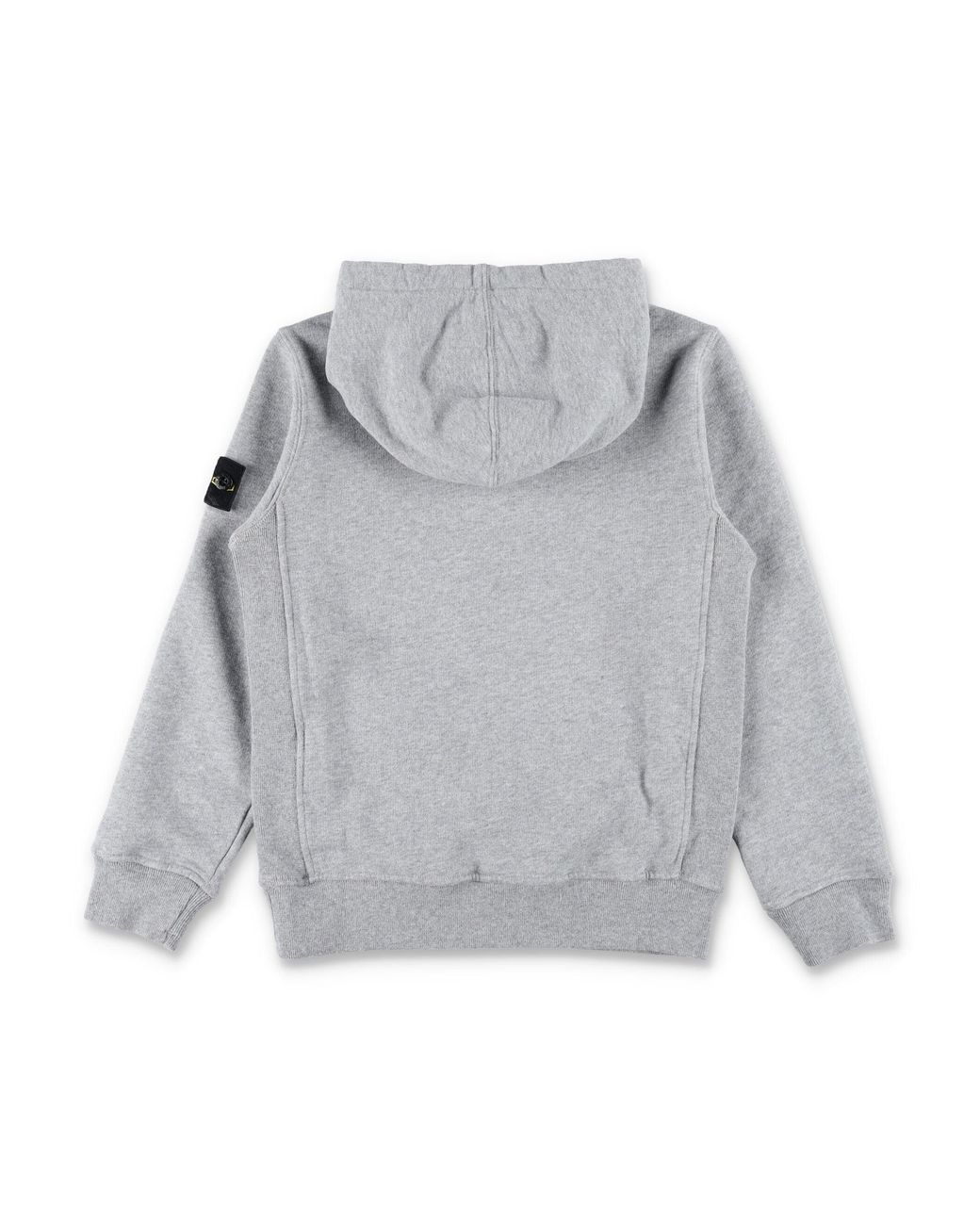 Stone Island Gray Junior Hooded Sweatshirt With Compass Badge
