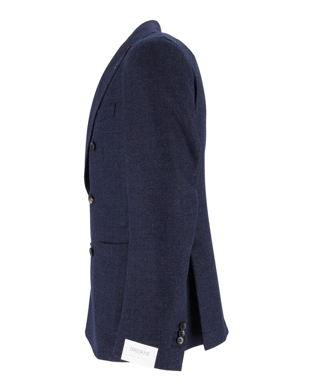 BRERAS Milano Blue Double-Breasted Jacket With Wide Lapels