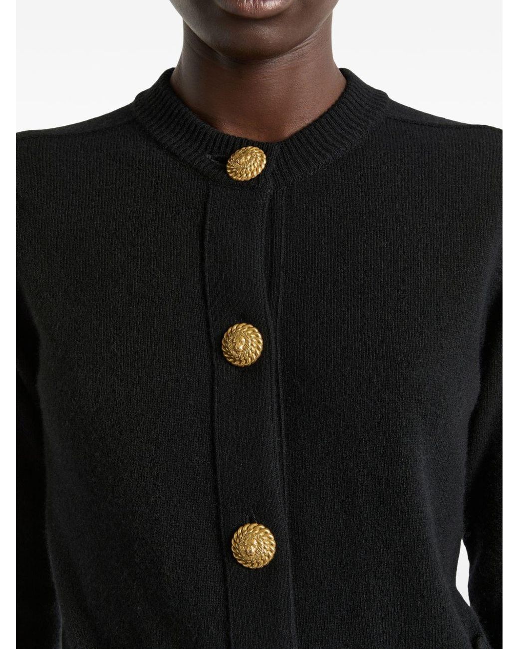 Balmain Black Cashmere Cardigan