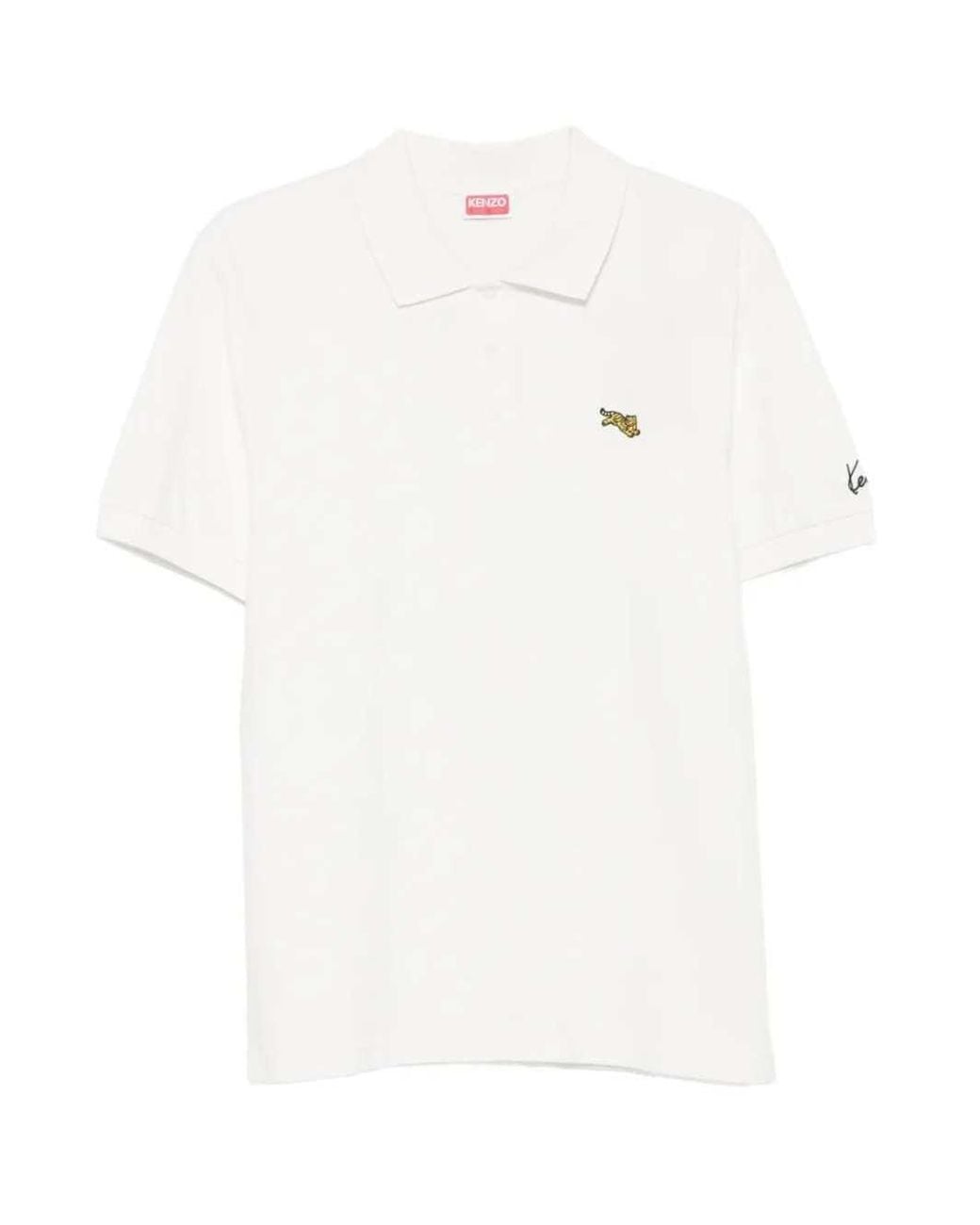KENZO White Tiger Patch Polo Shirt