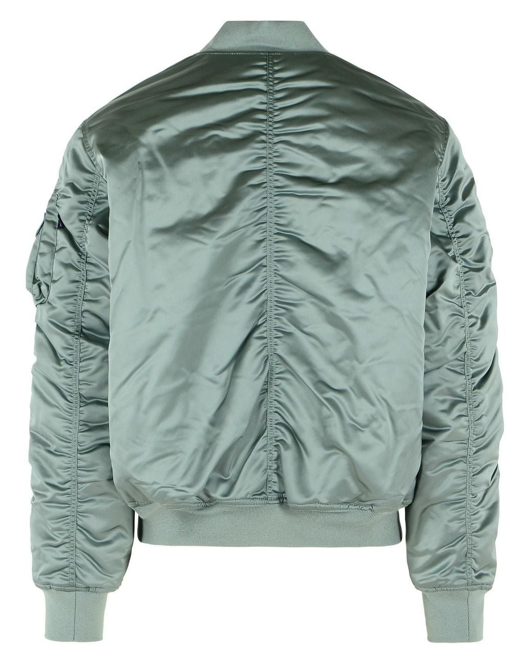 Alpha Industries Green Silverblue Ma-1 Uv Padded Nylon Bomber Jacket