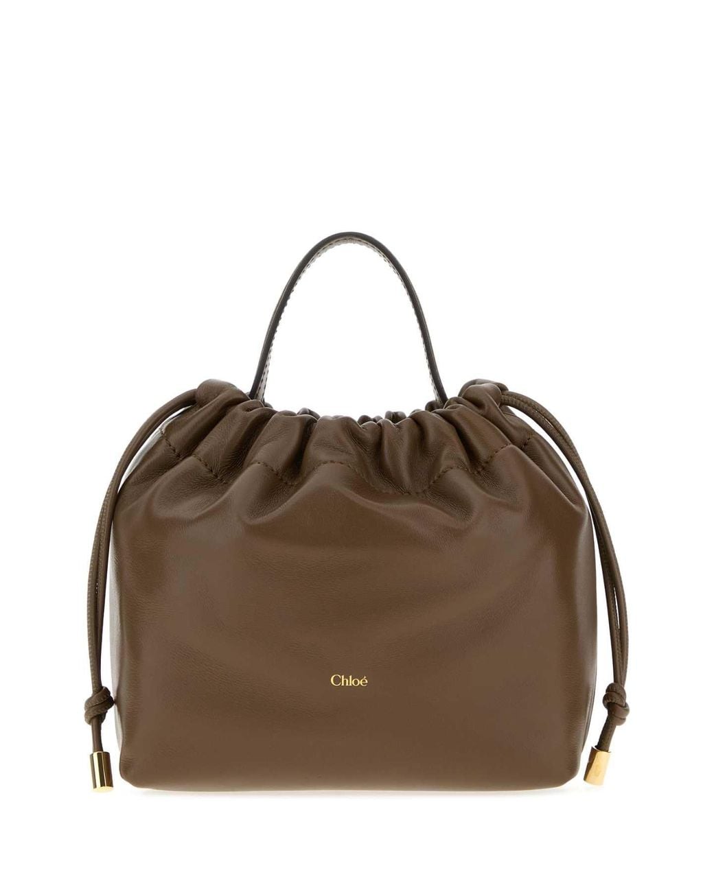 Chloé Brown Mini Mud Leather Handbag With Chloé Icons Crossbody