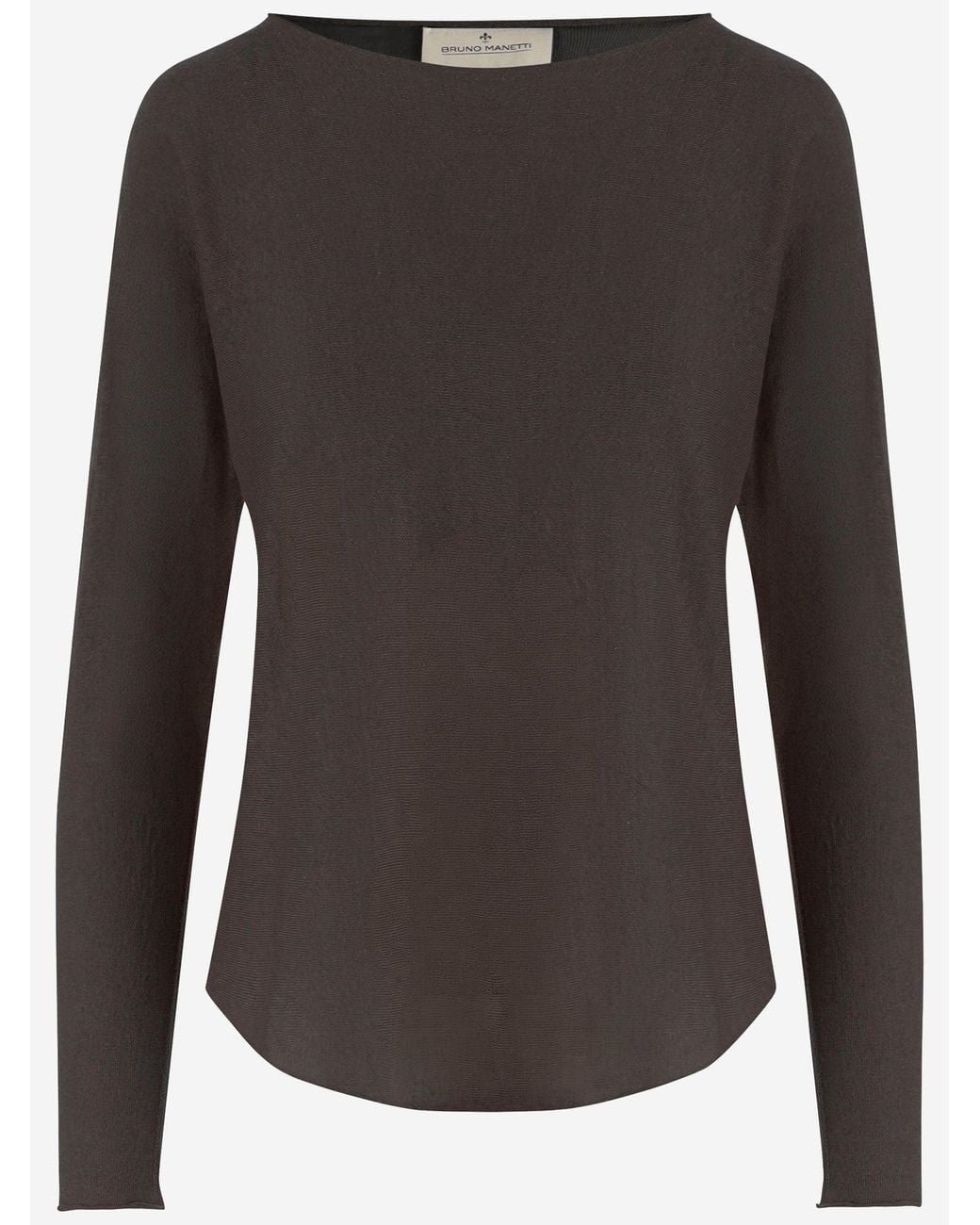 Bruno Manetti Brown Linen And Cotton Sweater