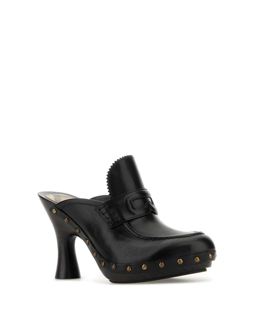 Burberry Black Leather Mules