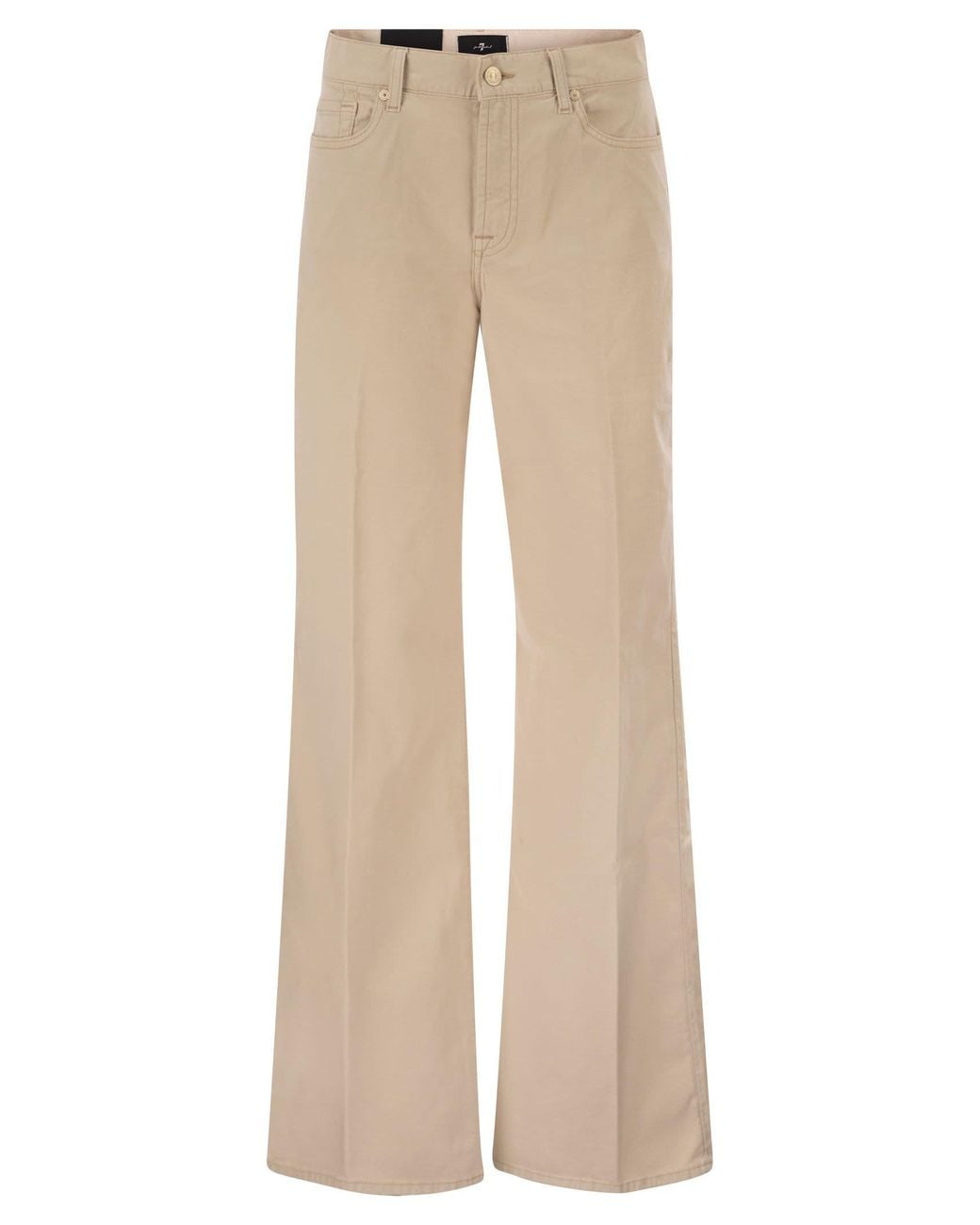 7 For All Mankind Natural Lotta Wide Leg Stretch Denim Jeans