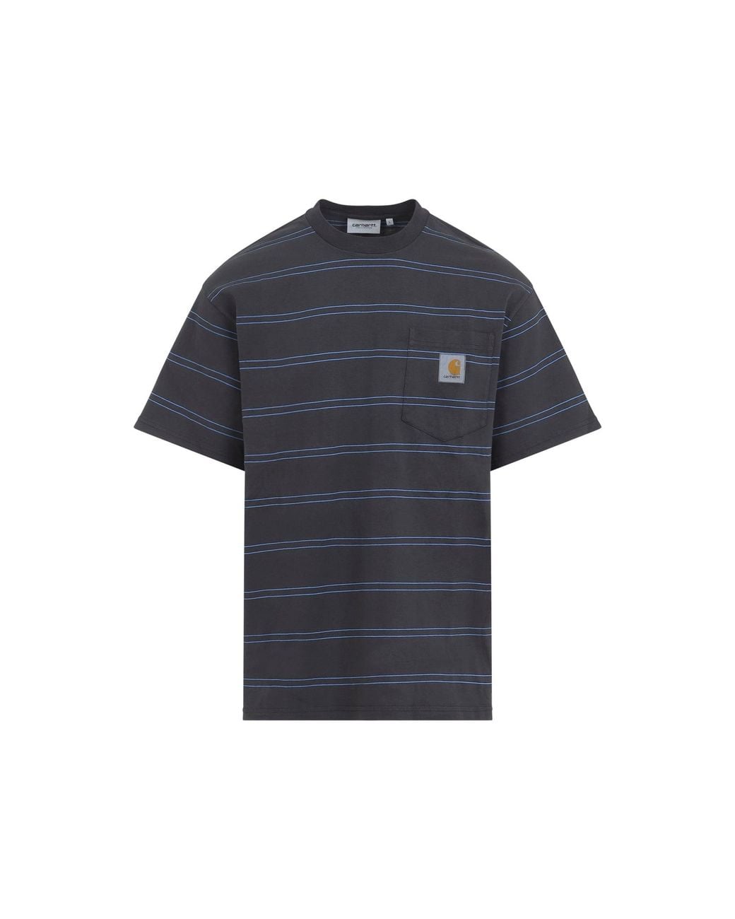 Carhartt Blue Stripe Graphite Cotton T-Shirt