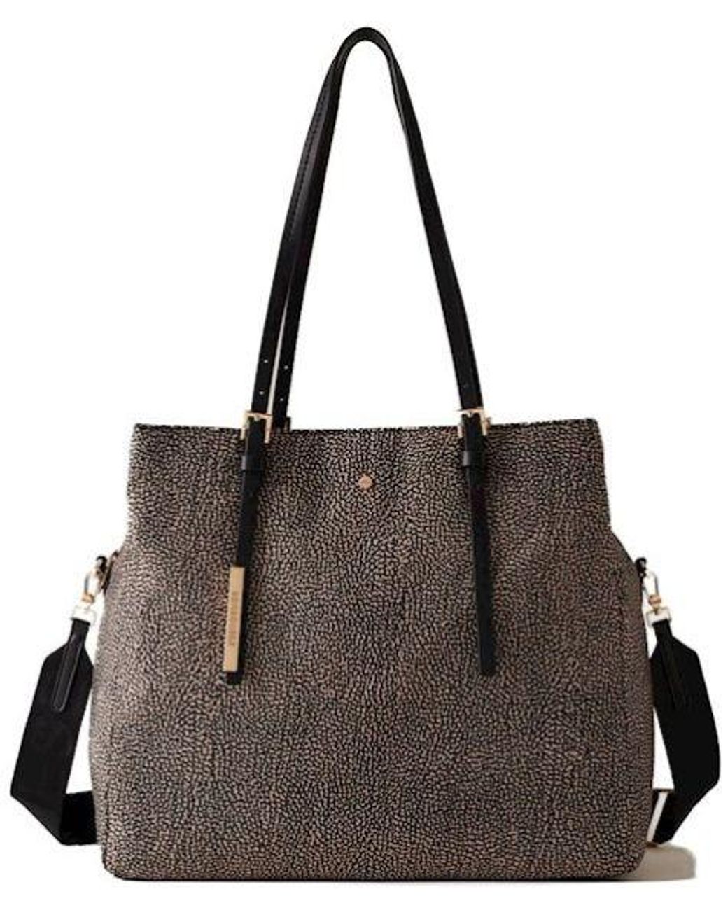 Borbonese Black Borbonse Einkaufstasche L. C/T