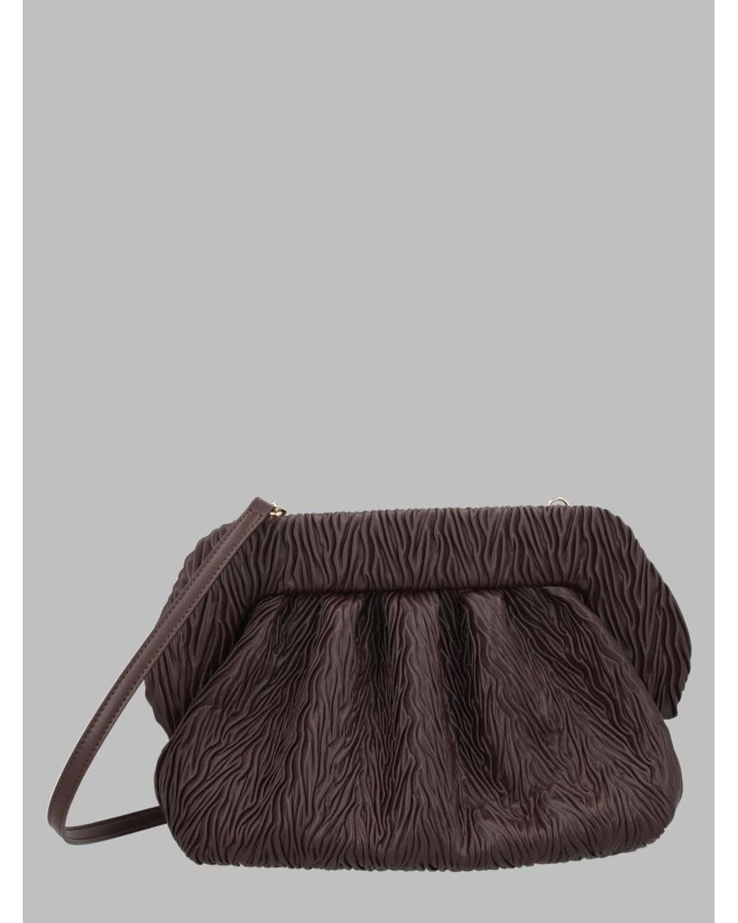 THEMOIRÈ Brown Borsa "Bios" Large Arricciata