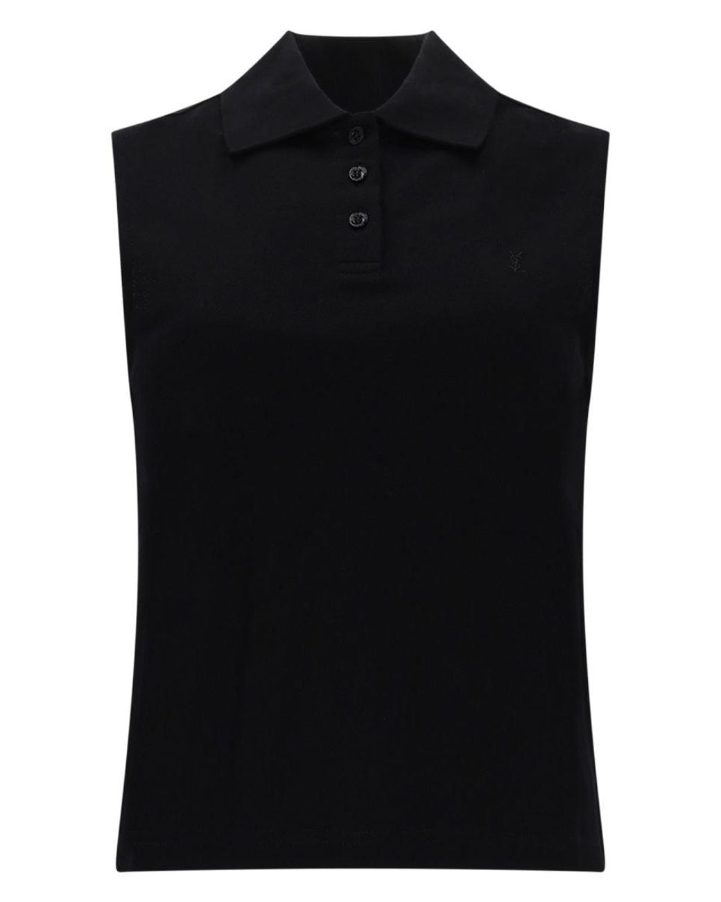 Saint Laurent Black Top Polo Smanicato