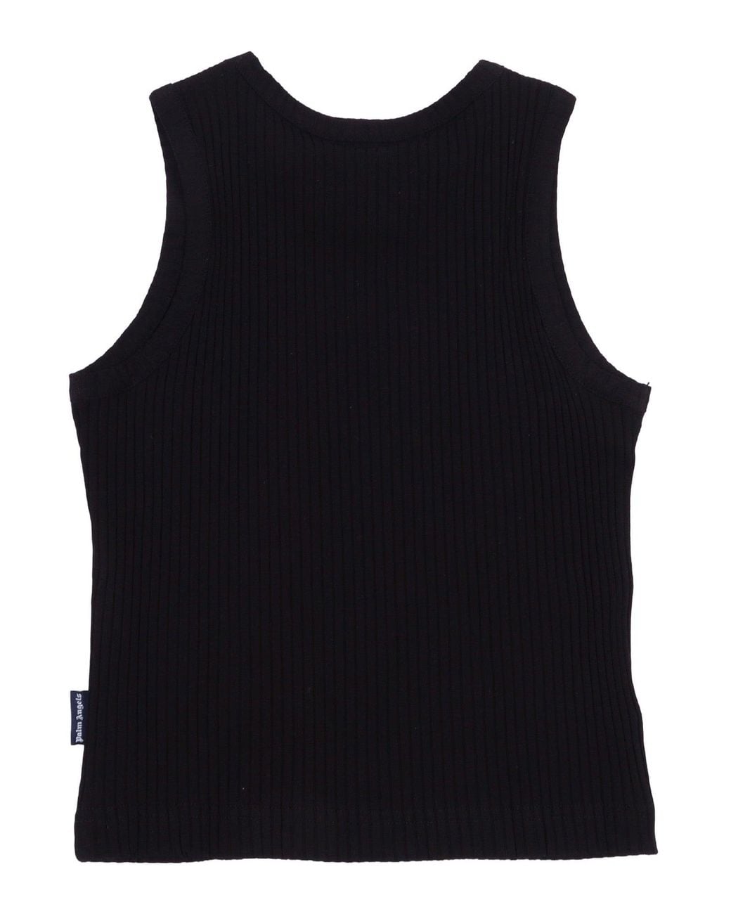 Palm Angels Black Logo Rib Tank Top Girl