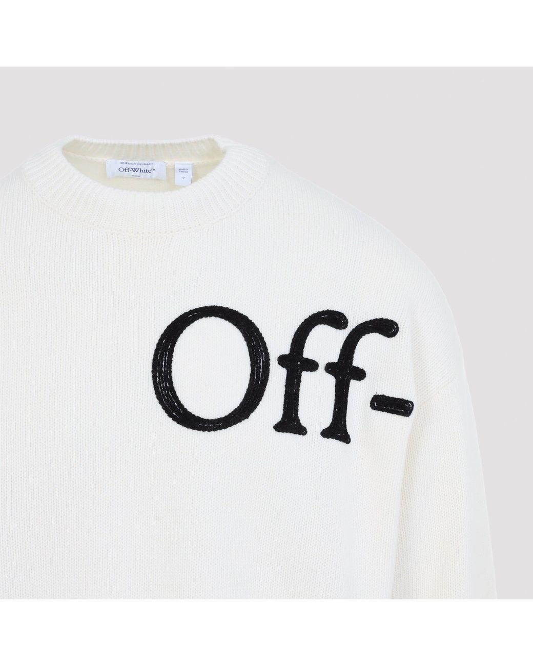 Off-White c/o Virgil Abloh White Off Bookish Shared Knit Crewneck for men
