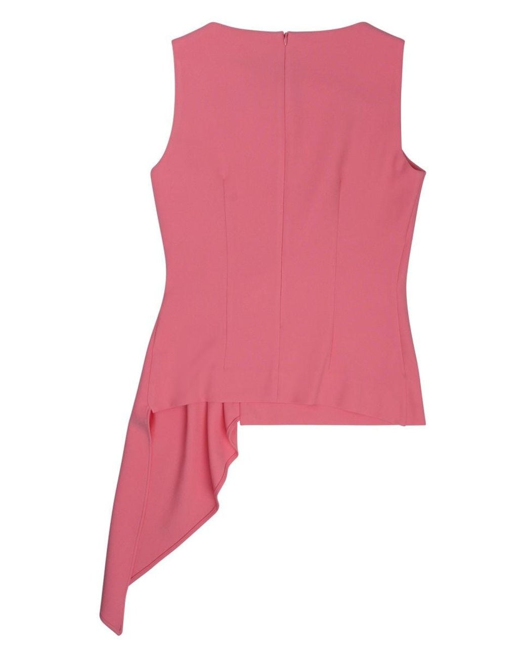 OSCAR THE COLLECTION Pink Sleeveless Asymmetric Draped Top