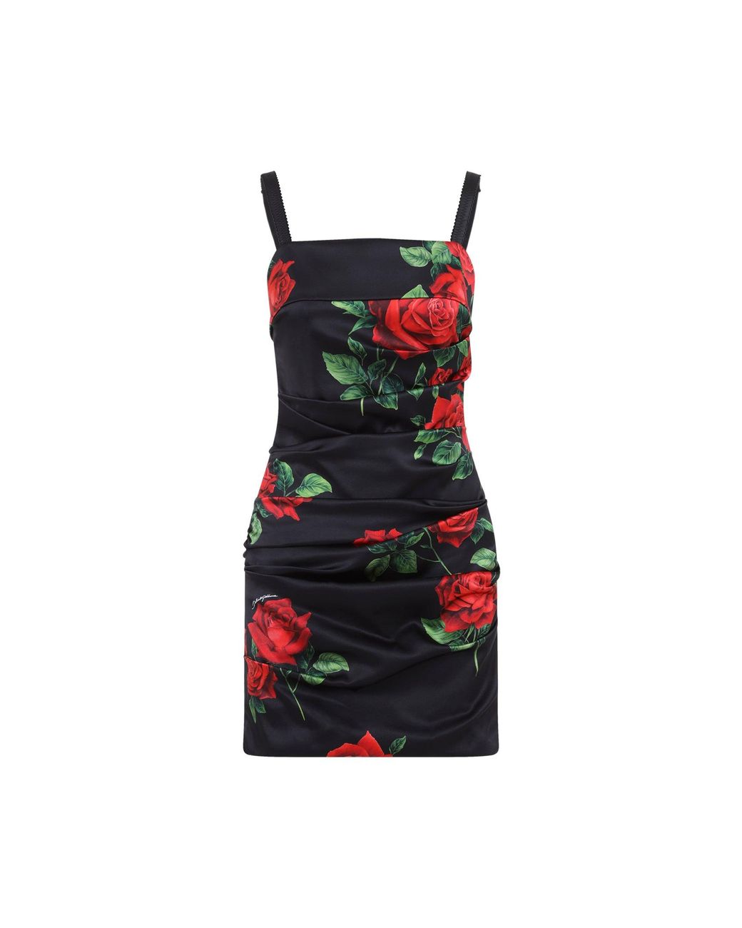 Dolce & Gabbana Red Dolce & Gabbana Rose Rosse Nero Mini Dress