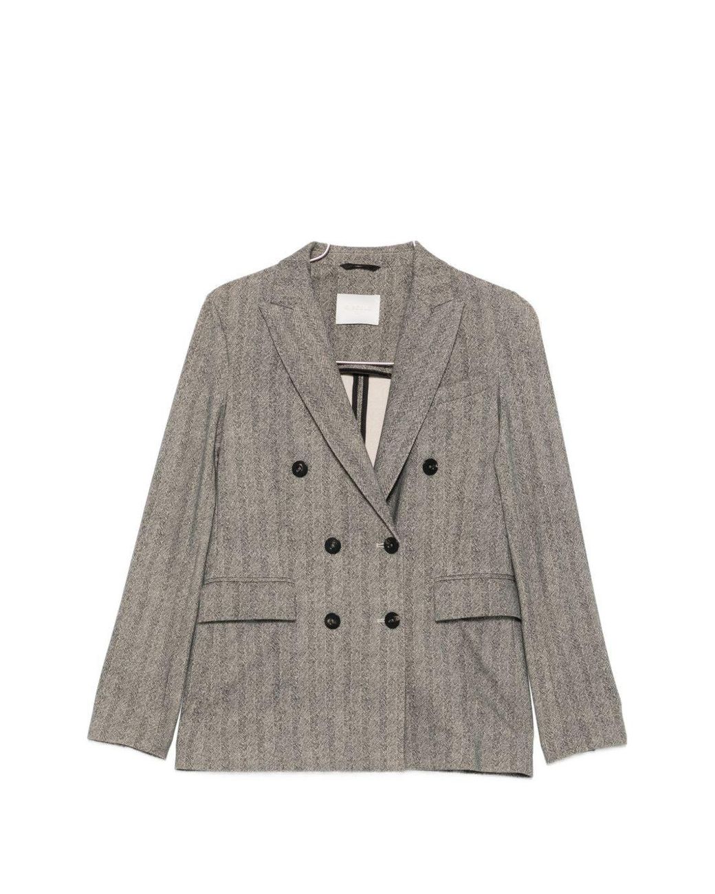 Circolo 1901 Gray Cotton Double-Breasted Jacket