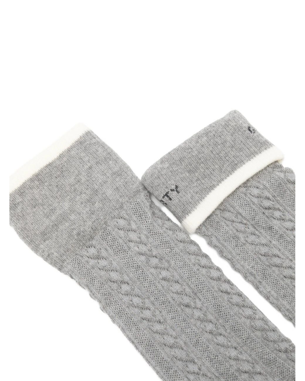Golden Goose Deluxe Brand Gray Socks High Rib/Braid/ Jacquard Logo
