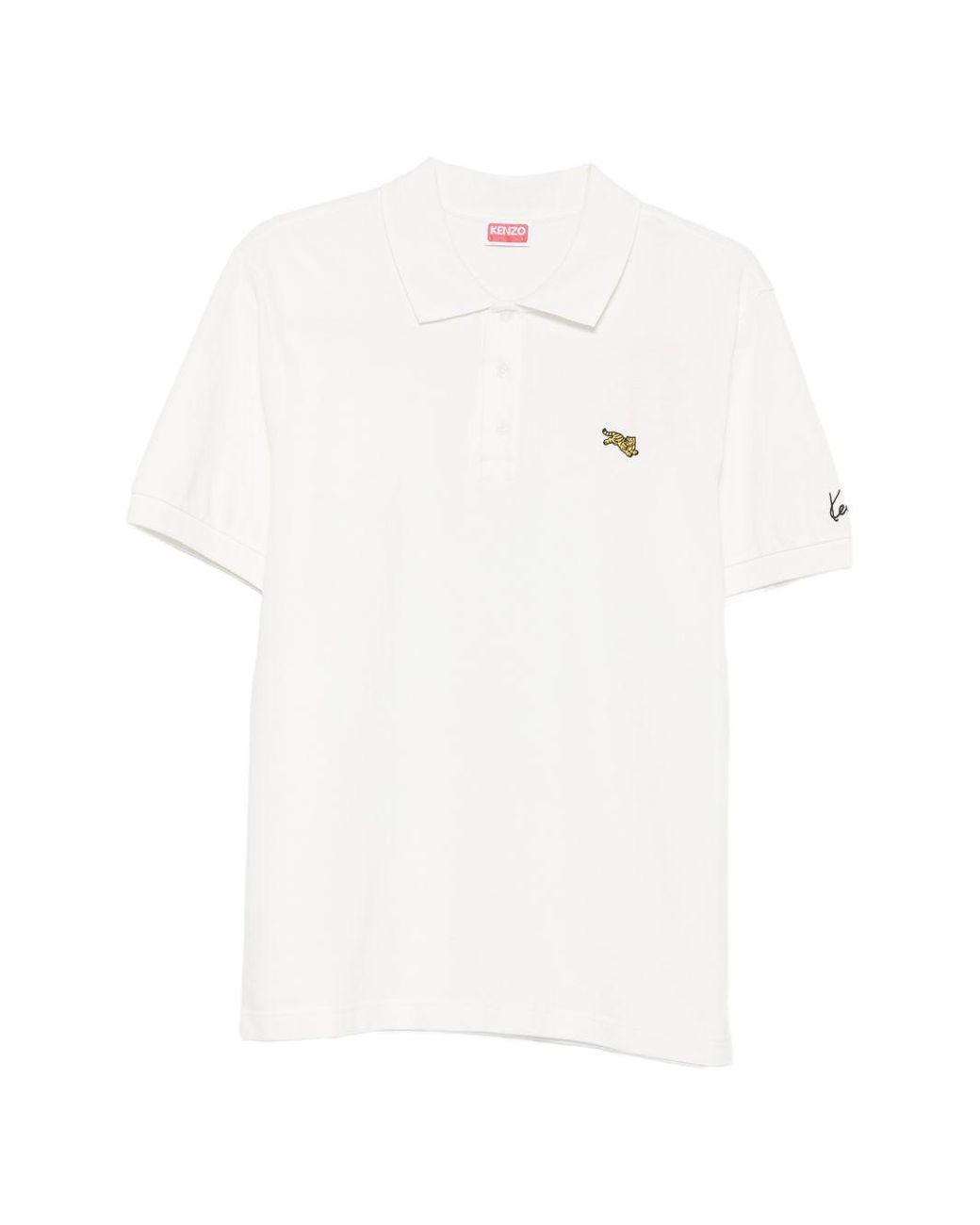 KENZO White Gots Cotton Polo Shirt