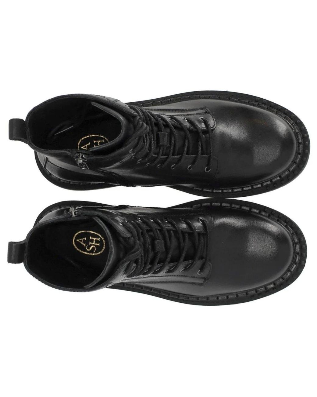 Ash Black Dover Leather Combat Boot