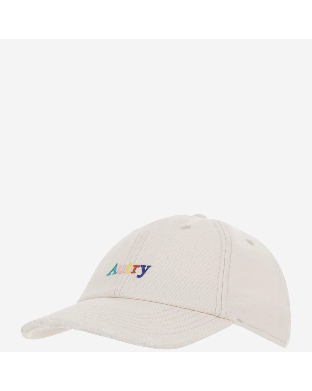 Autry White Cotton Baseball Cap With Logo