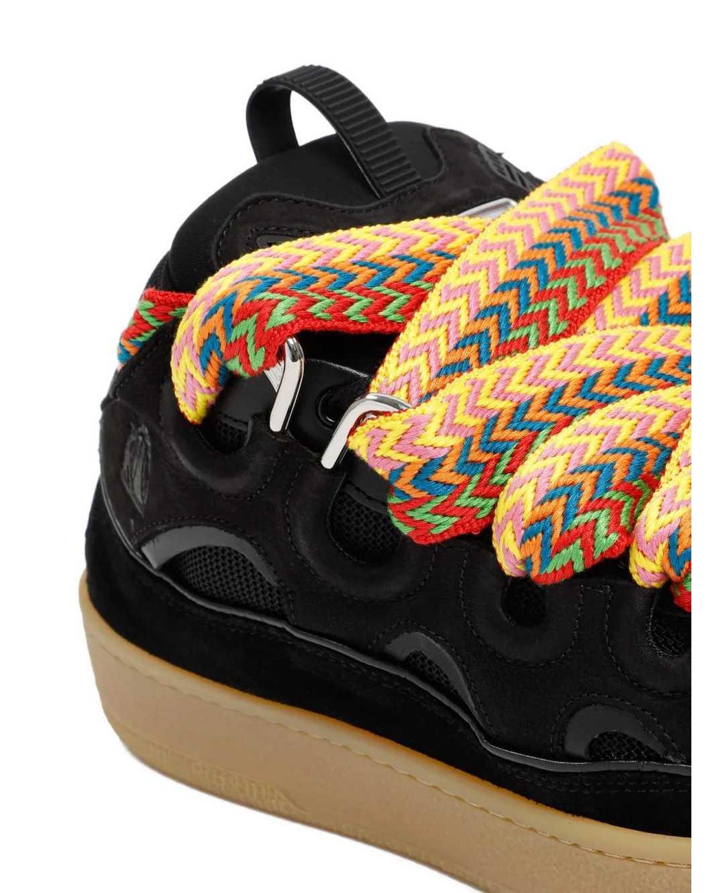 Lanvin Black Sneakers With Patterned Laces for men