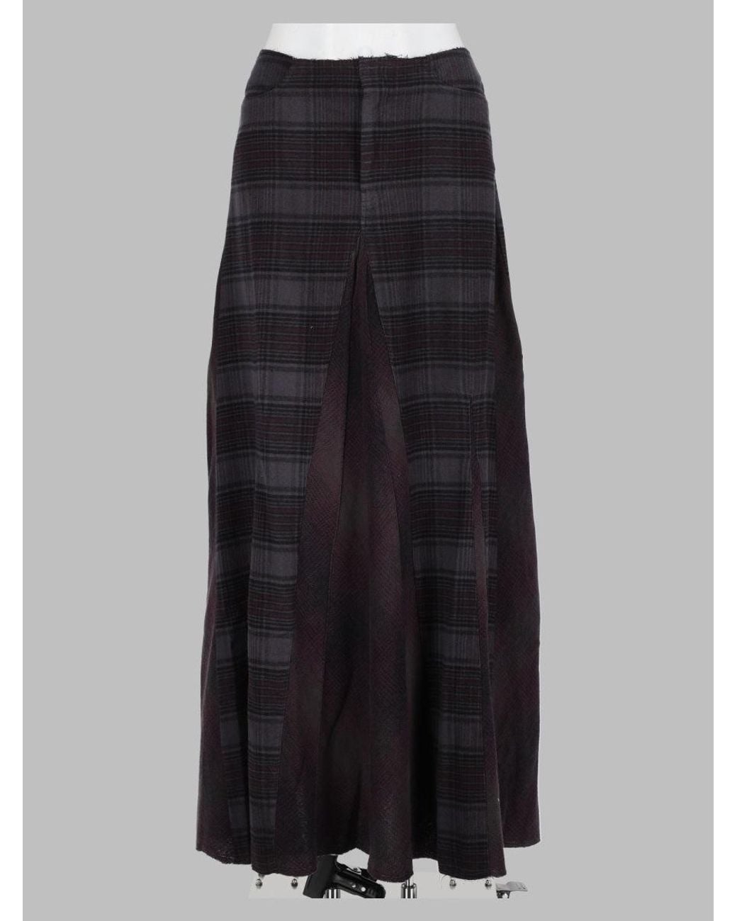 Our Legacy Black Dusty Merlot Check Flannel Skirt