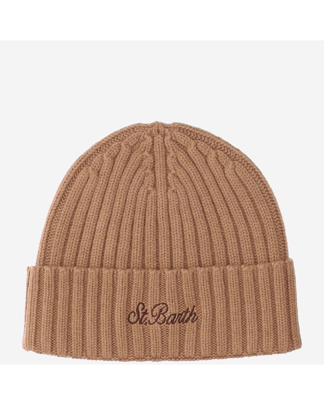Mc2 Saint Barth Wool Blend Mütze mit Logo in Brown für Herren