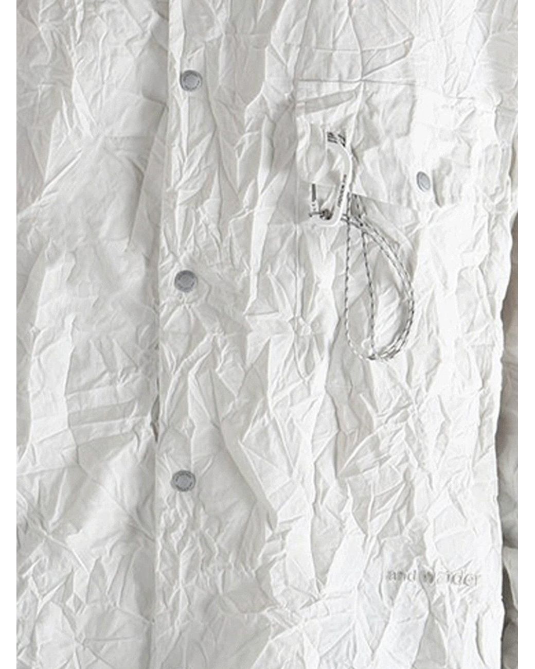 And Wander Gray Nylon Shirt With Ruffled Details