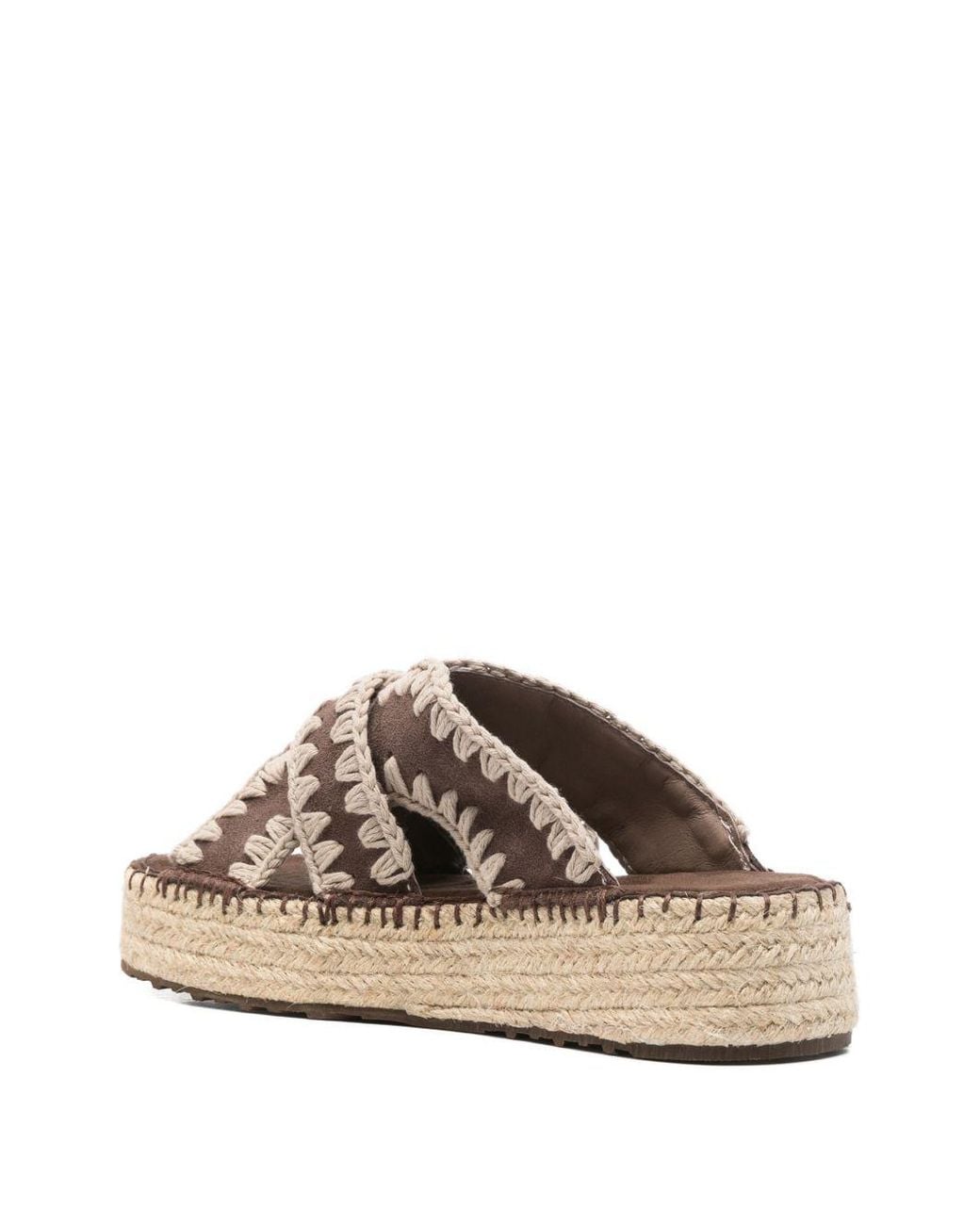 Mou White Jute Platform Sandals