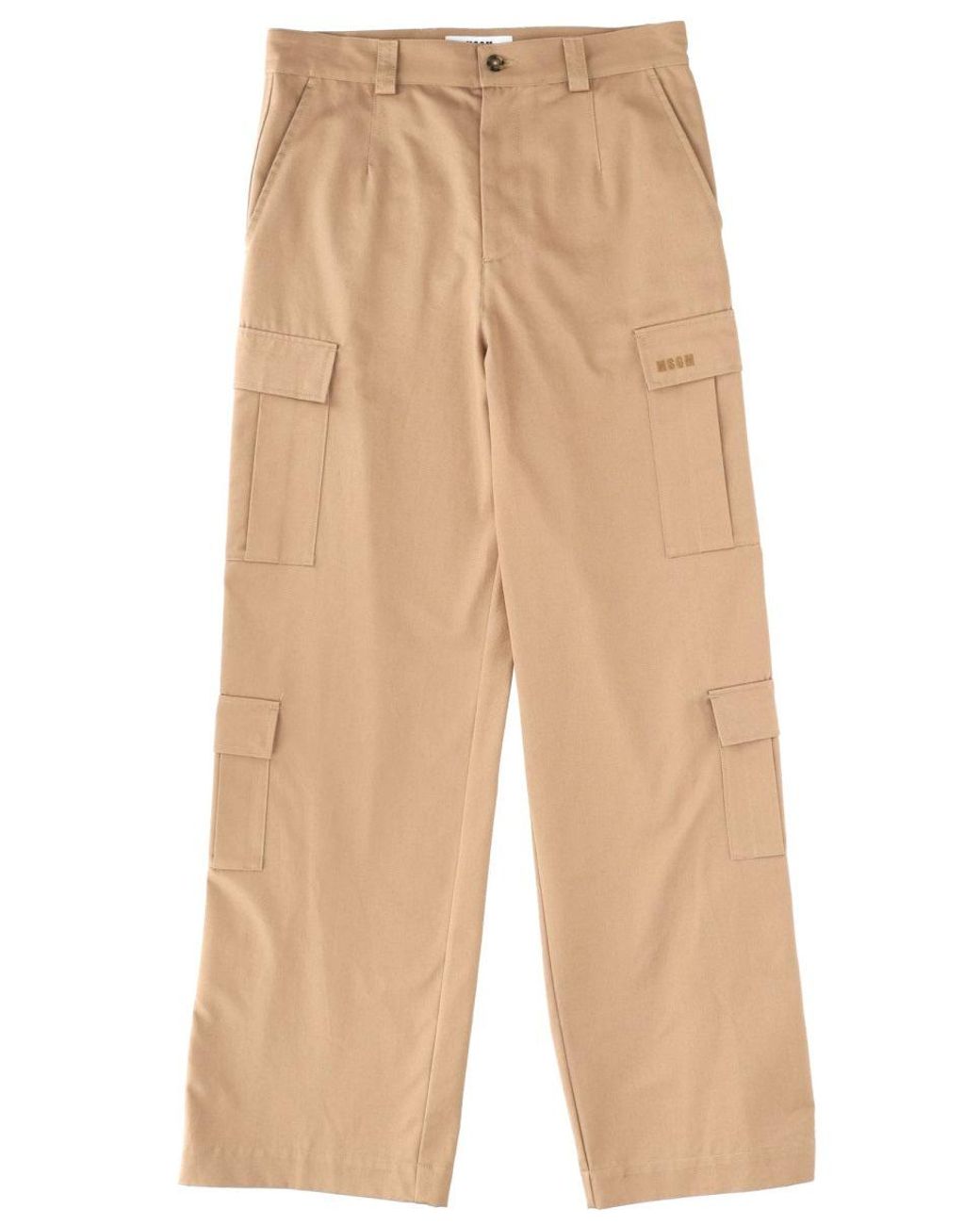 MSGM Natural Relaxed Cargo Pants for men