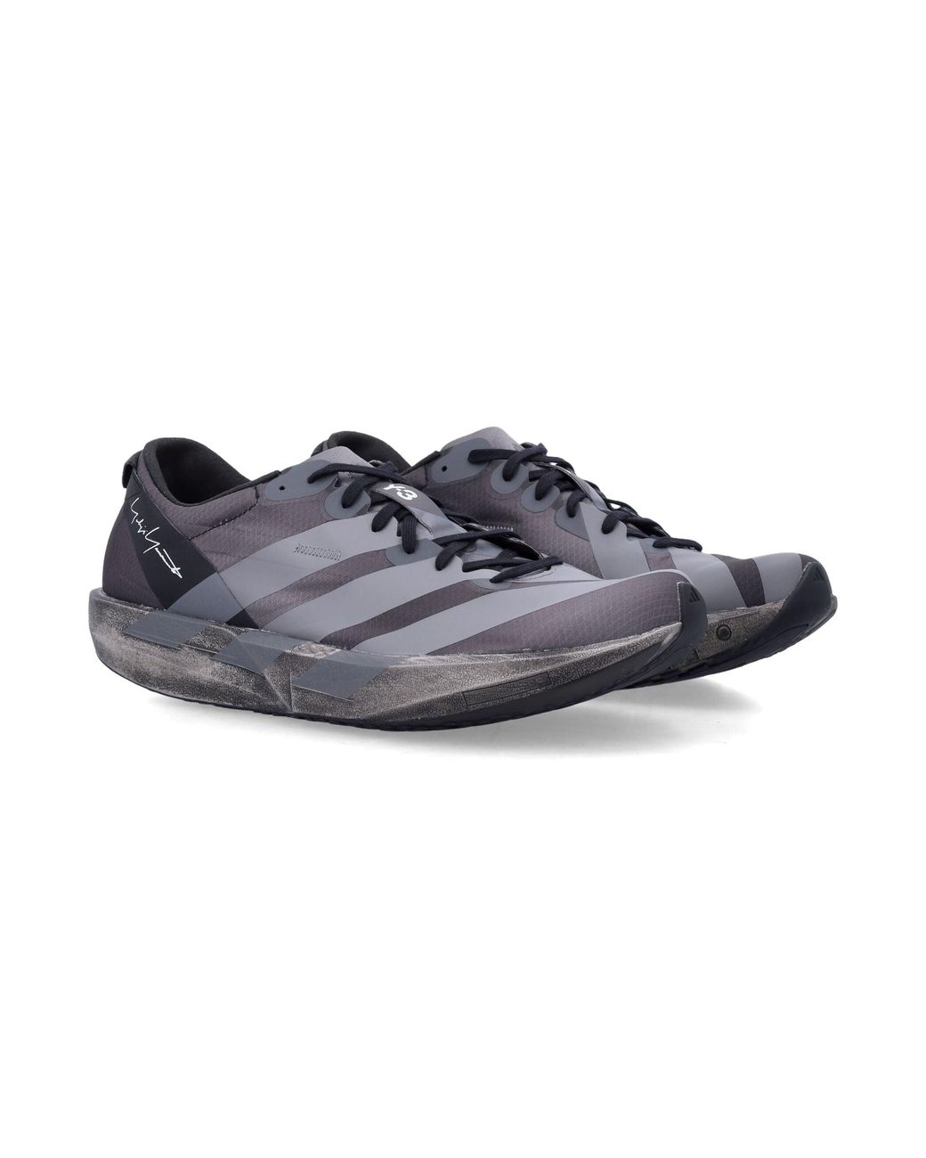 Y-3 Blue Low-Top Lace-Up Sneakers