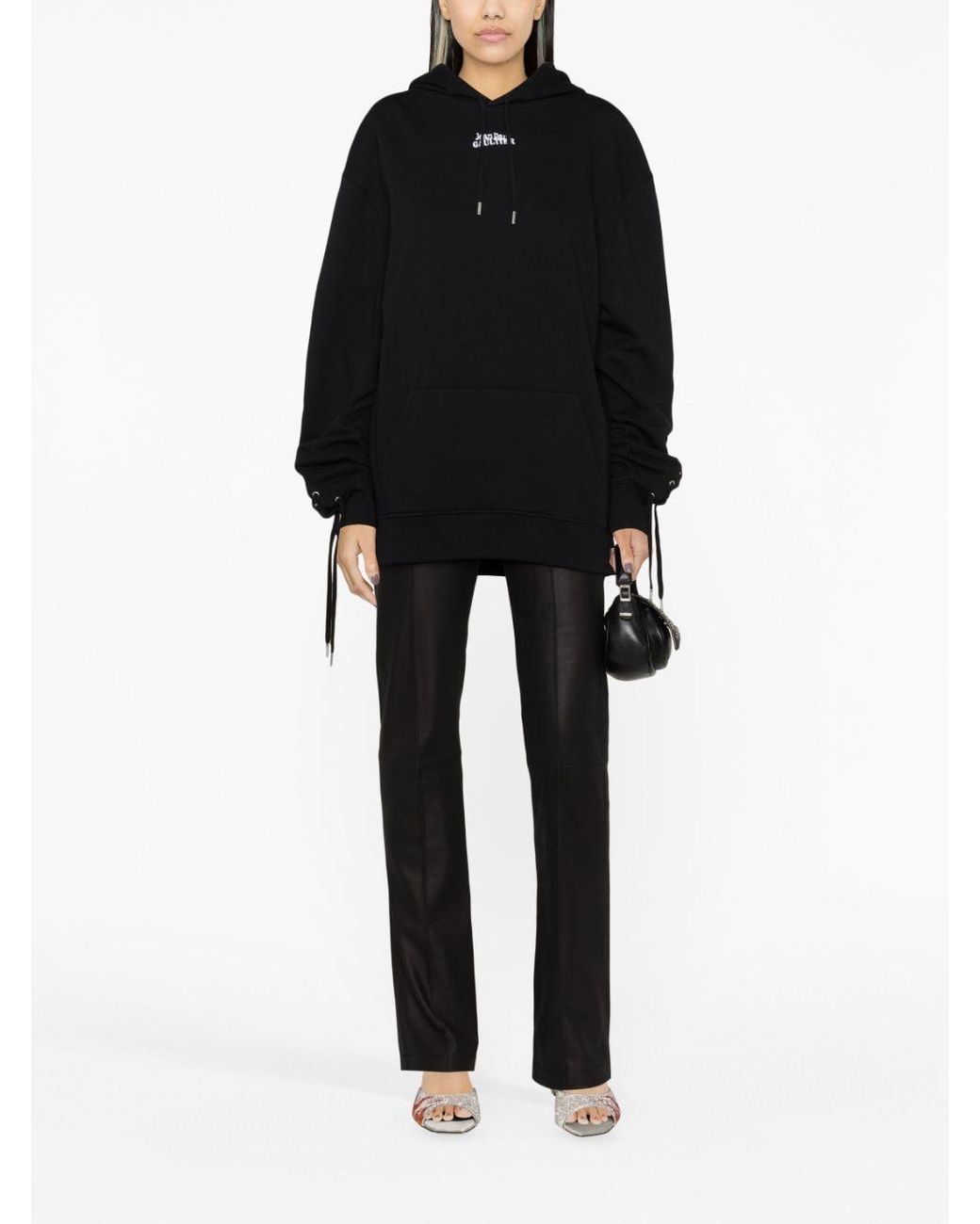Jean Paul Gaultier Black Logo Cotton Hoodie
