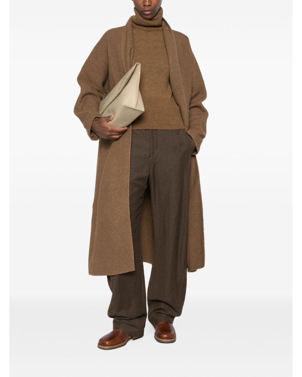 Cortana Brown Eira Wool Turtle-Neck Sweater