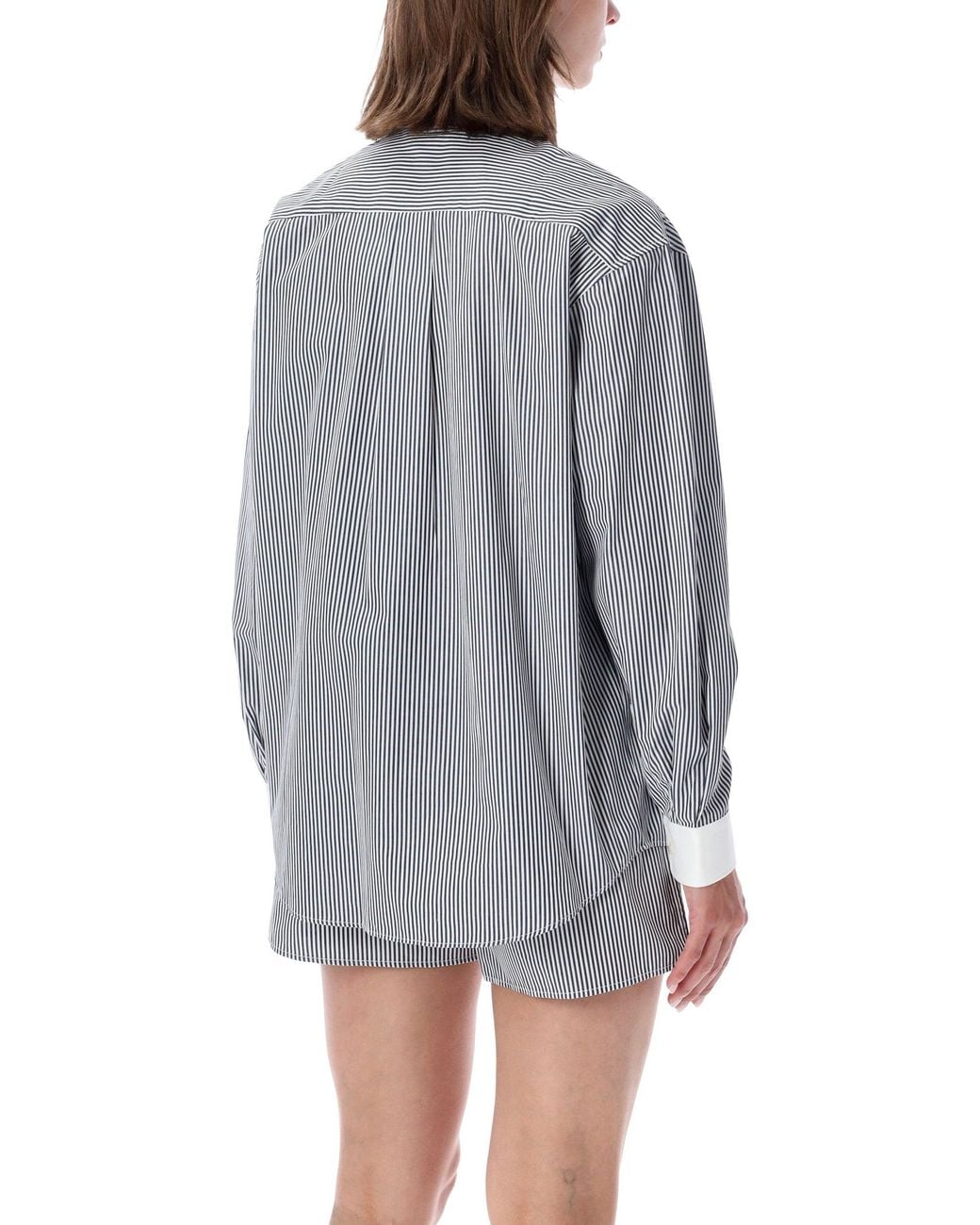 Sporty & Rich Gray Sporty & Rich Sporty & Rich Oversized Poplin Shirt