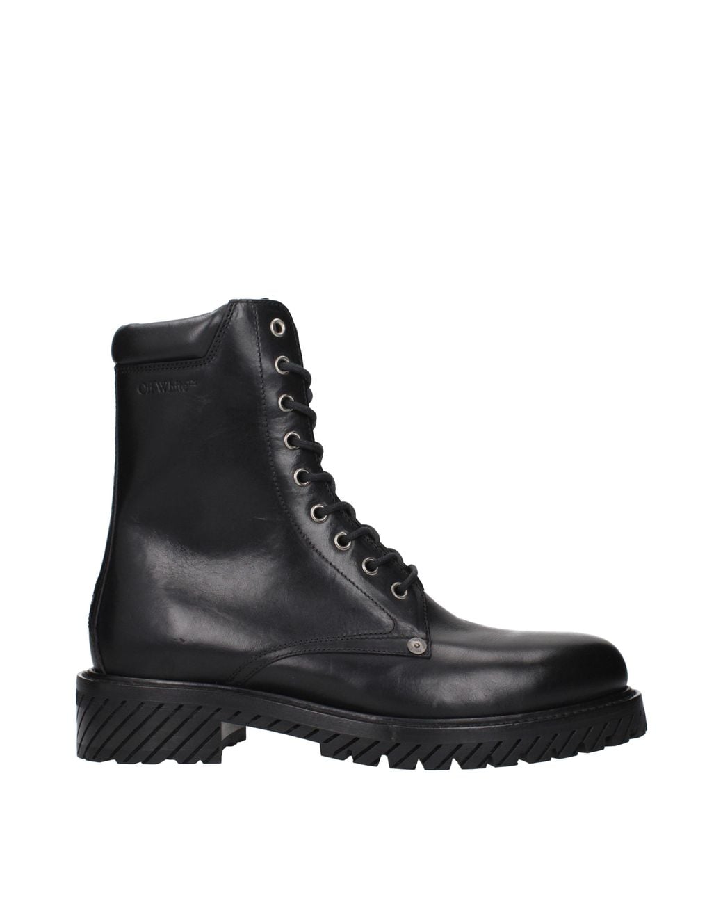 Off-White c/o Virgil Abloh Black Off Boots Leather