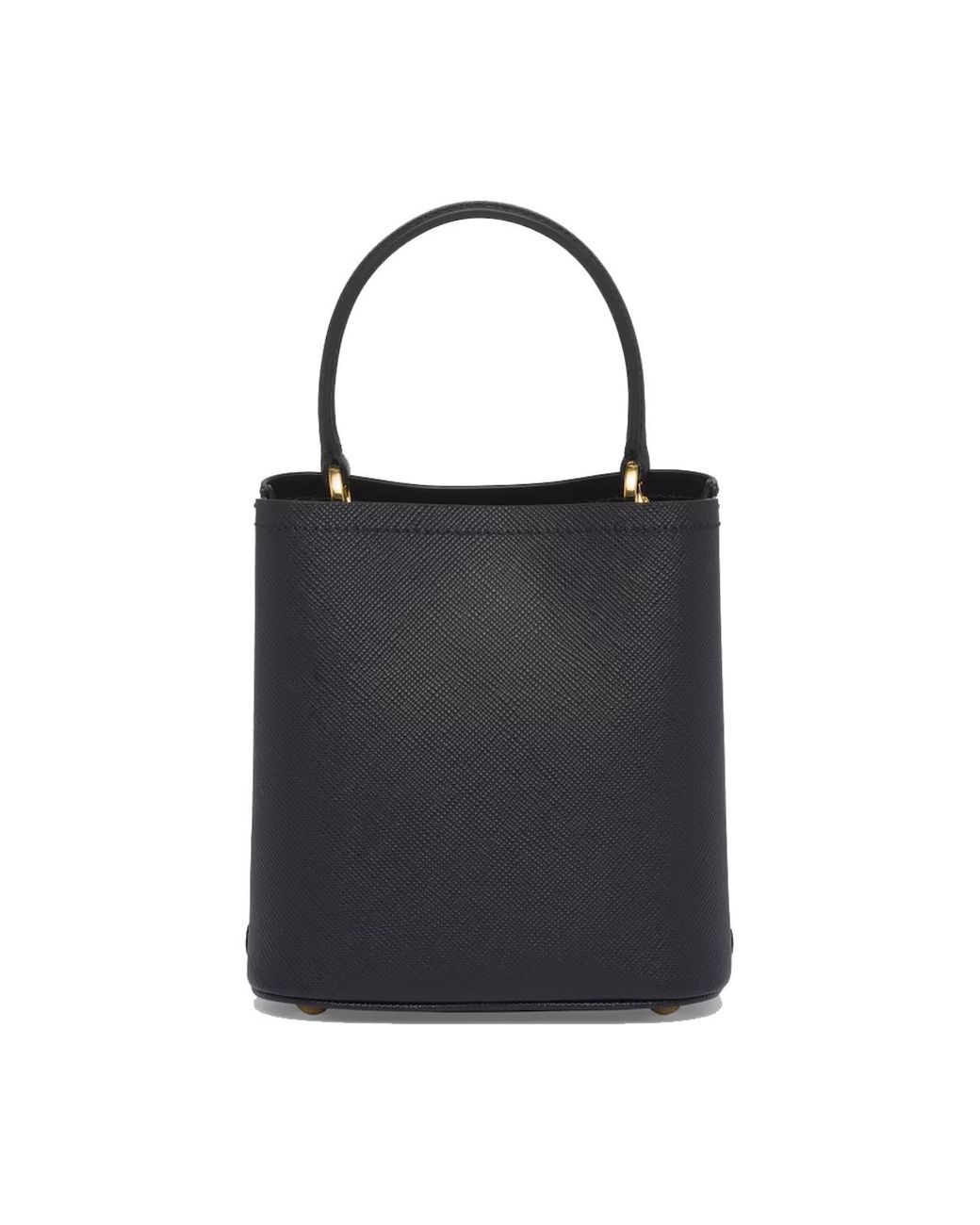 Prada Black Kleine Panier-Tasche aus Saffiano-Leder