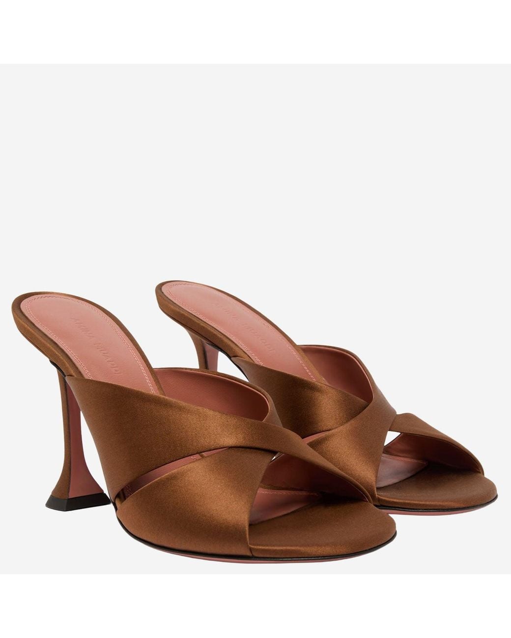 AMINA MUADDI Brown Salma Satin Sandals