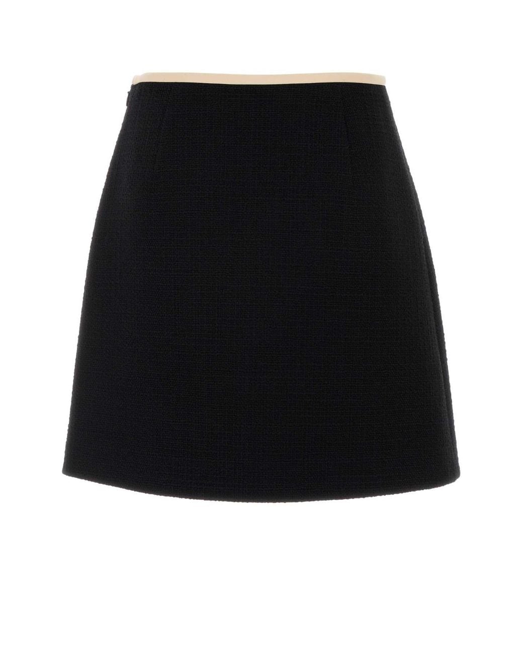 Valentino Garavani Black Tweed Mini Skirt