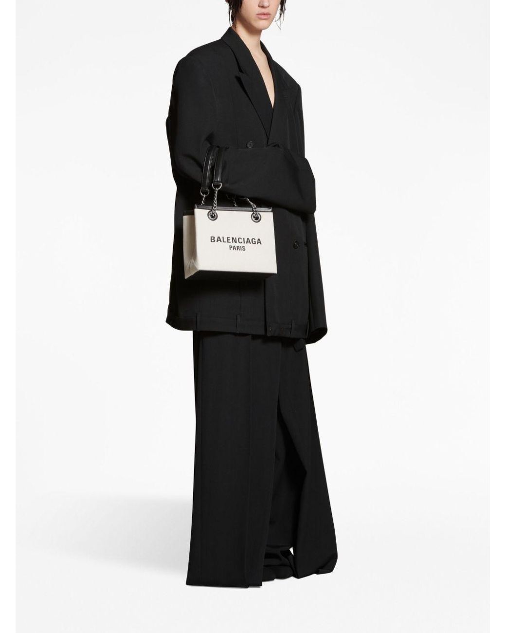 Balenciaga White Duty Free Small Canvas Tote Bag