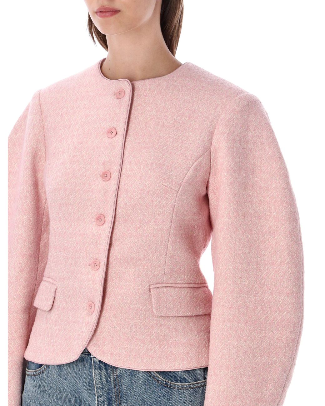 ROTATE BIRGER CHRISTENSEN Blue Rotate Cocoon Sleeved Jacket