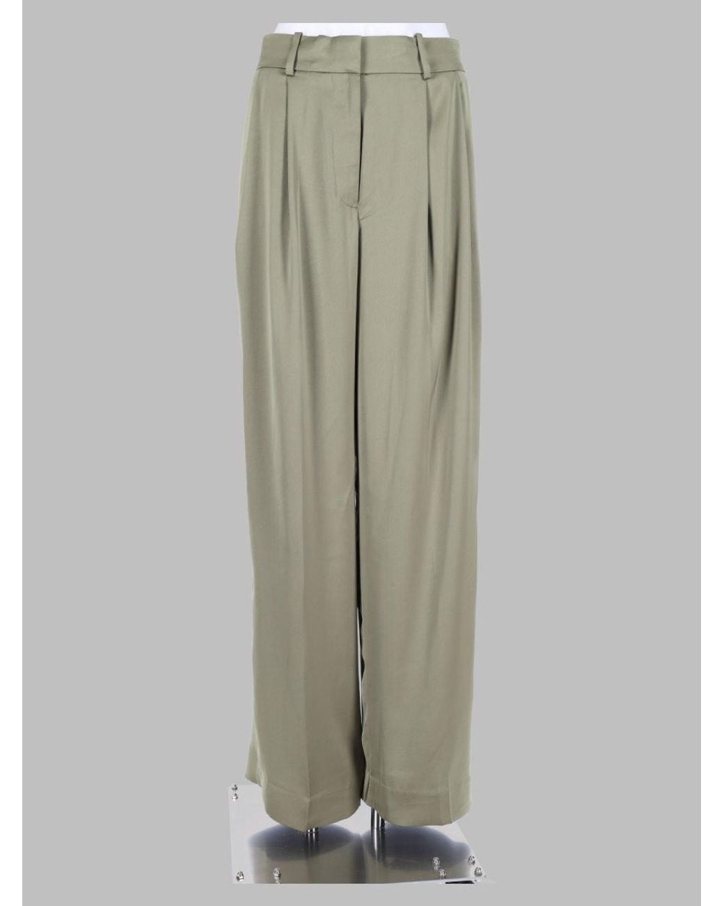 MICHAEL Michael Kors Green Pleated Wide-Leg Trousers