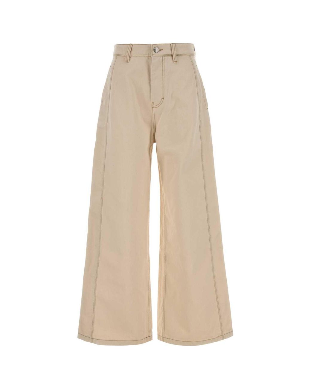 AMI Natural Sand Denim Wide-leg Jeans